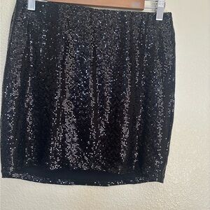 Mango Black sparkly Mini Skirt